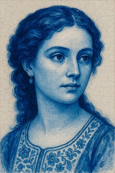 delft blue woman von Karin van Bylevelt