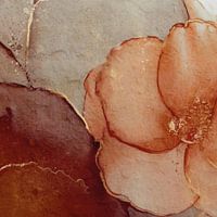 Botanical Brilliance VI Botanical Beauty Abstract watercolour in rust brown, terracotta and sparkling gold