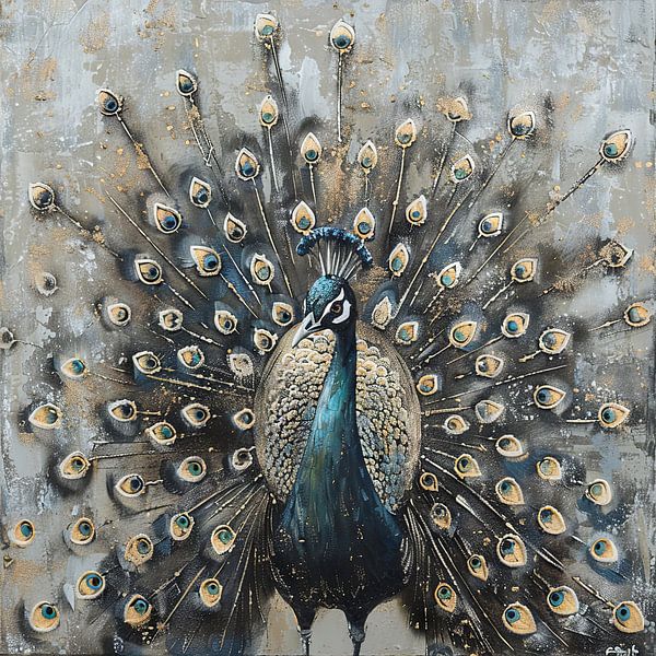 Blauer Pfau von Poster Art Shop