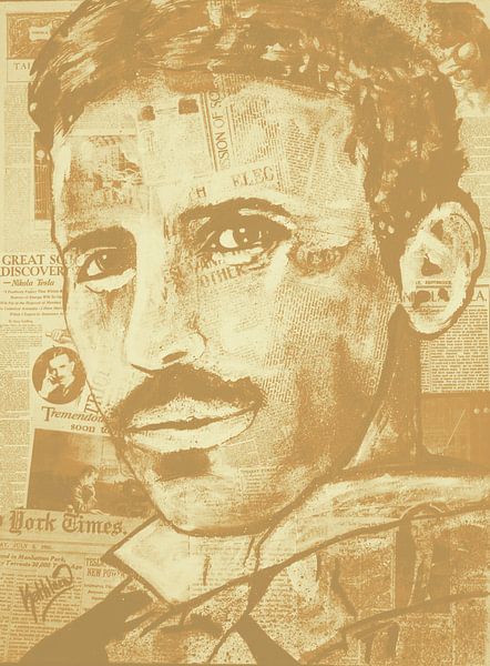 Nikola Tesla &quot;Vintage by Kathleen Artist Fine Art