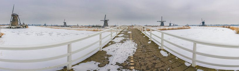 Panorama winters kinderdijk by Jan Koppelaar Fotografie