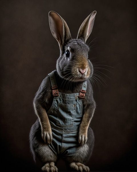 Kaninchen in Latzhosen von Bert Nijholt