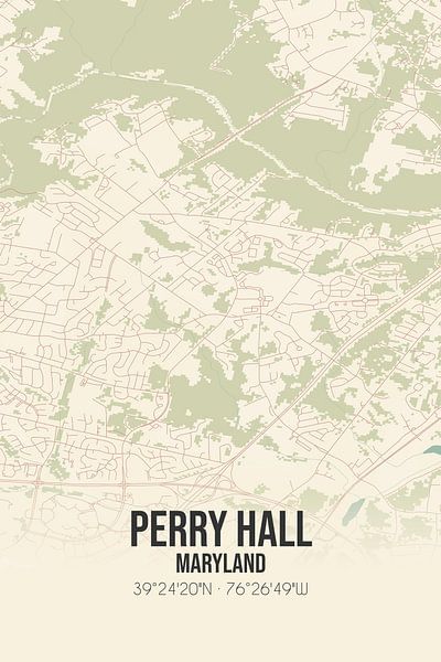 Alte Karte von Perry Hall (Maryland), USA. von Ortsdrucke