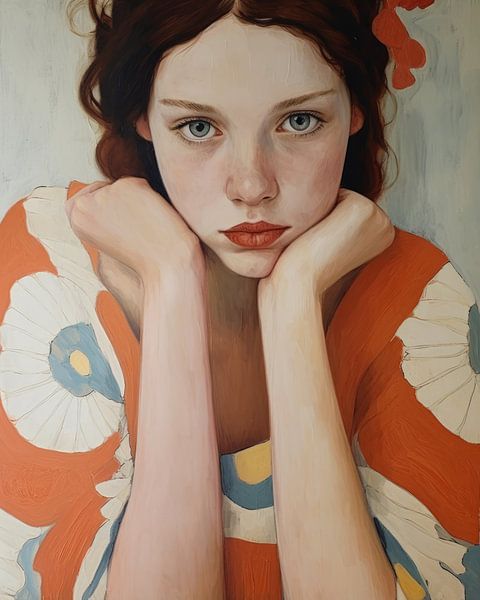 Zeitgenössisches Kunstporträt &quot;Isa&quot; von Carla Van Iersel