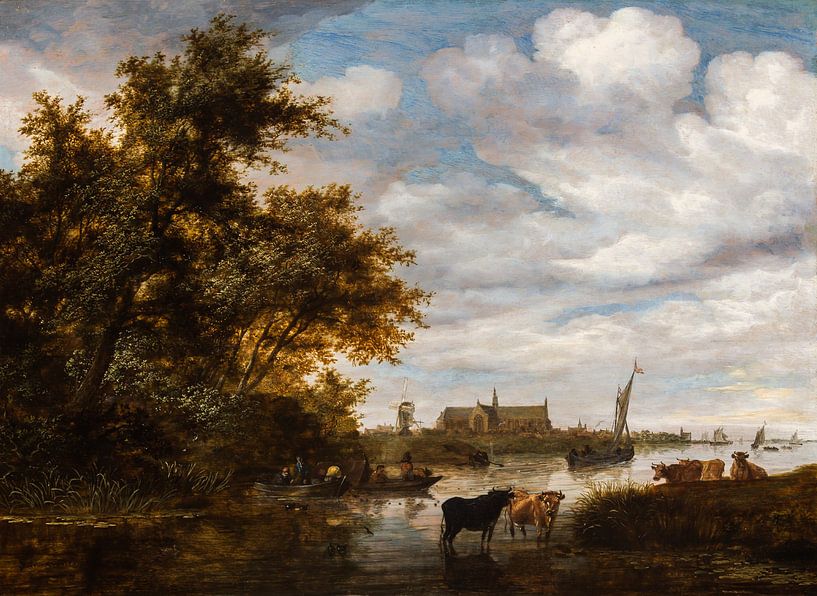 Grote de Sint-Laurenskerk depuis le nord, Salomon van Ruysdael par Des maîtres magistraux