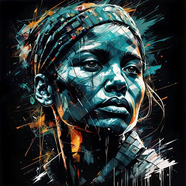 Portrait d'une jeune femme d'origine africaine par Ljupka Kareska