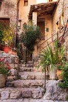 Cour pittoresque / façade de maison à Gourdon (Provence)