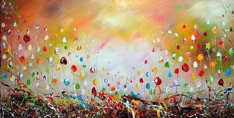 Green Flowers by Gena Theheartofart