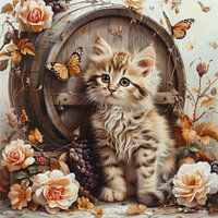 hunde-katzen-vögel-weinfass-schmetterlinge-blumen