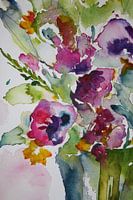 Blumen in Lila und Grün