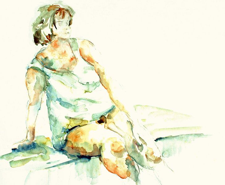 Nackt sitzend. von Ineke de Rijk