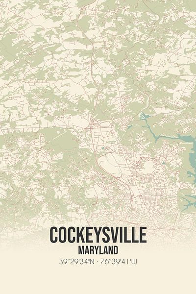 Carte ancienne de Cockeysville (Maryland), USA. par Affiches de lieux