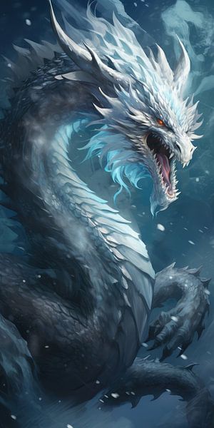 Digitally created ice dragon by Art Bizarre