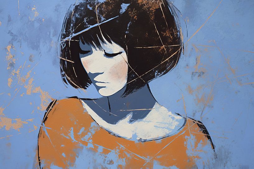 Women's portrait | Blue Mood Echo by Wonderful Art