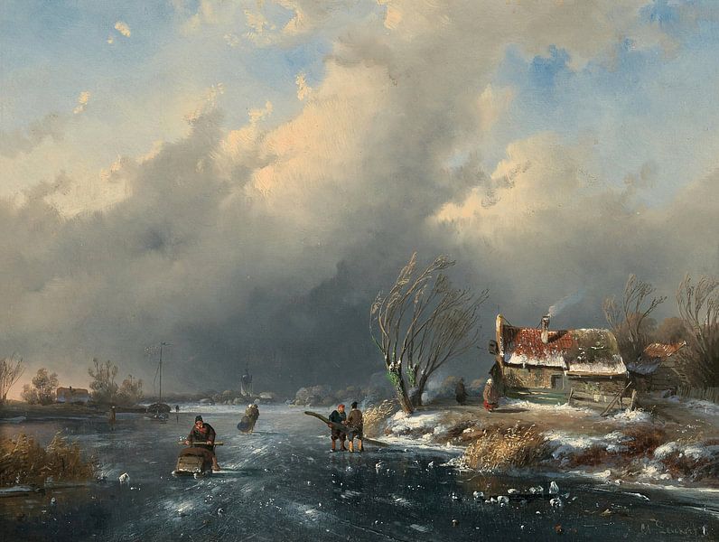 Patineurs sur glace, Charles Leickert par Des maîtres magistraux