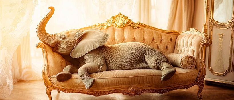 Entspannter Elefant von Poster Art Shop