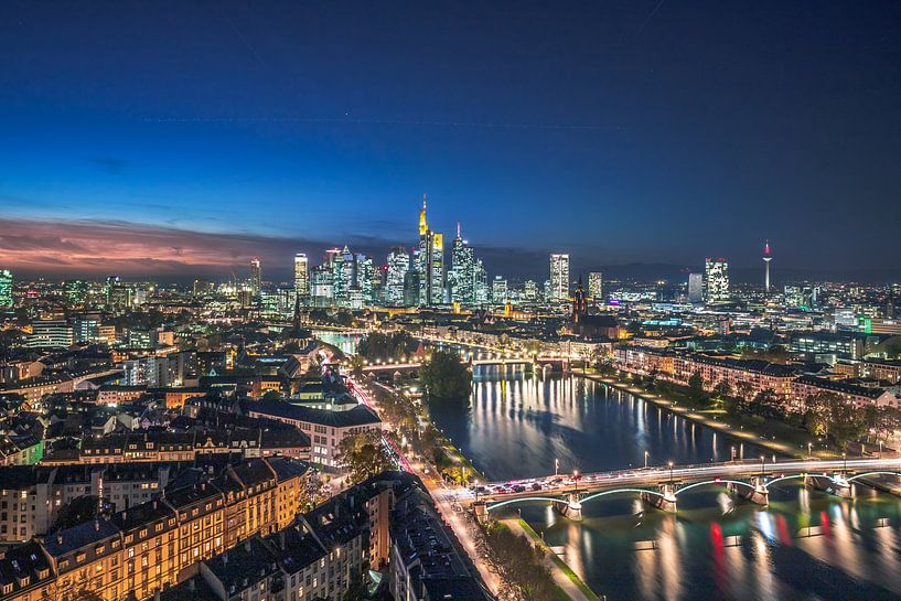 Frankfurt am Main in der nacht von oben von Fotos by Jan Wehnert