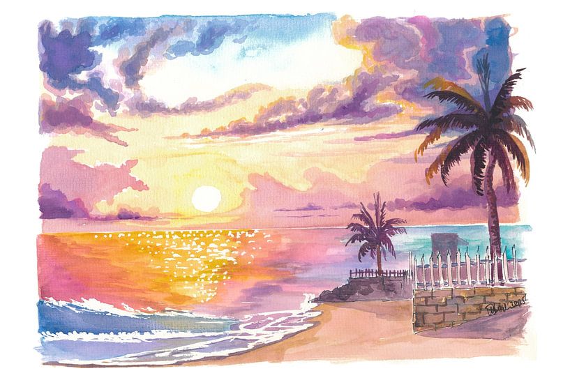 Chill-Sonnenuntergang über Barbados West Indies Beach Scene von Markus Bleichner