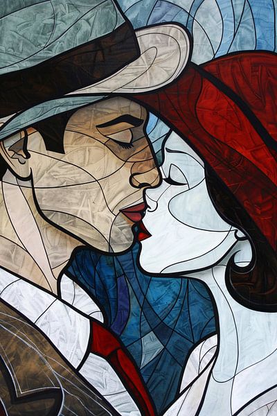 Romantische Strichzeichnung eines Paares von Art & Soul Creations