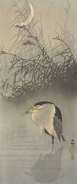 Reiher bei Neumond von Ohara Koson von Gave Meesters