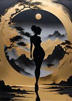 Sérénité dorée - Silhouette dans la nature