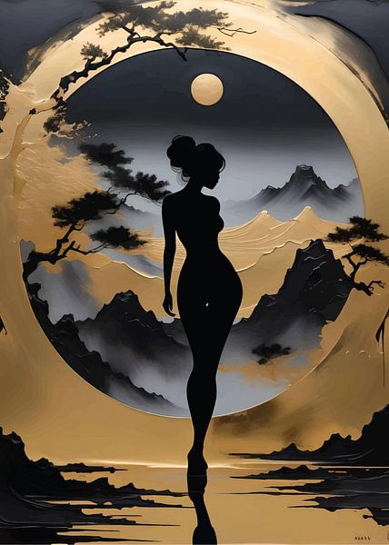 Goldene Gelassenheit - Silhouette in der Natur von darrent Mark