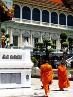 Two monks on their way to the temple