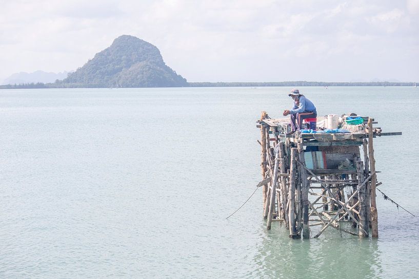 Fisherman Donsak pier Thailand by Andrew van der Beek