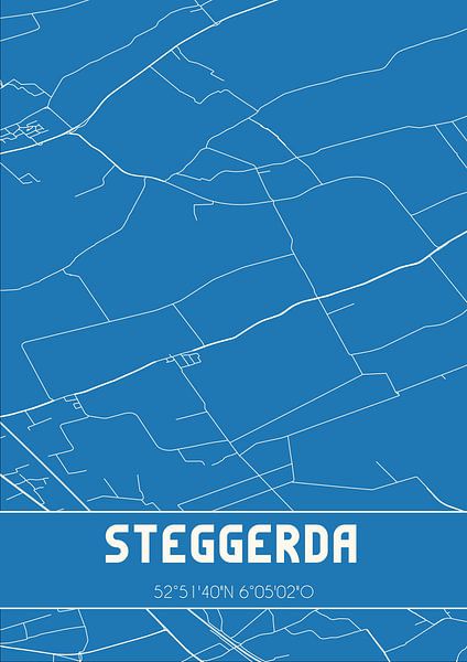 Blauwdruk | Landkaart | Steggerda (Fryslan) van Stad & Wand