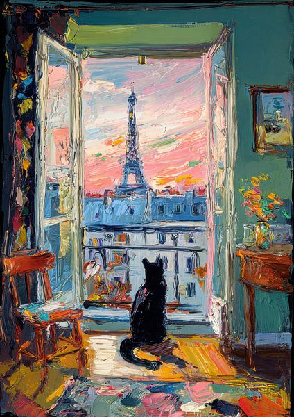 Paris chat Monet Matisse style par Niklas Maximilian