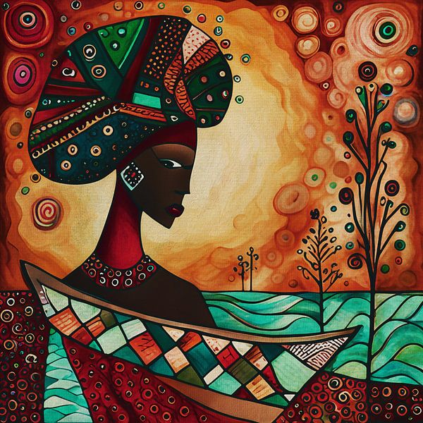 African woman looks at you with big eyes by Jan Keteleer