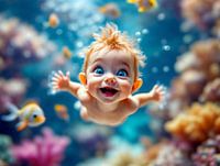 He, sieh mich an! (Baby unter Wasser)