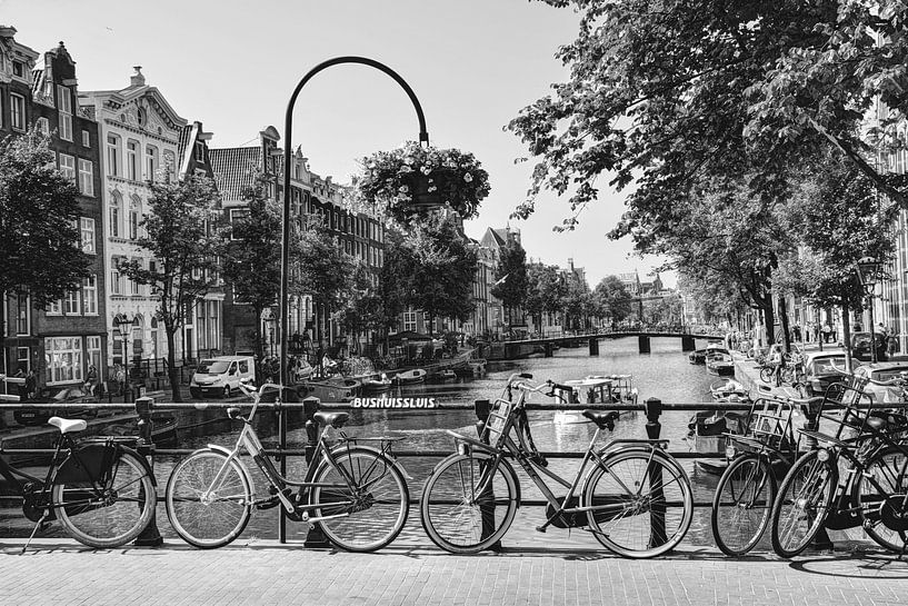 Inner city of Amsterdam Netherlands Black and White by Hendrik-Jan Kornelis