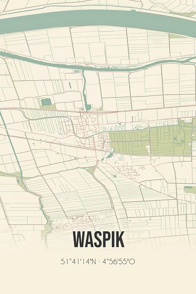 Vieille carte de Waspik (Brabant du Nord) par Affiches de lieux