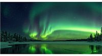 Aurora Borealis Reflection - Majestic Northern Lights wall mural