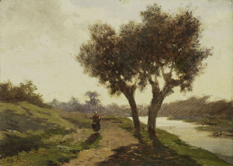 Landscape with two trees, Paul Joseph Constantin Gabriel by Masterful Masters