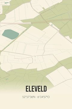 Vintage map of Eleveld (Drenthe)