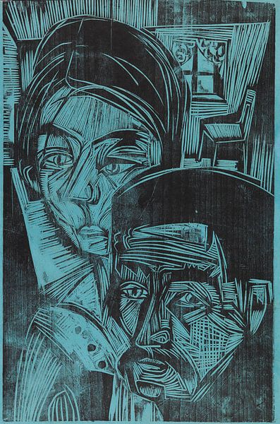 Bauernpaar in der Hütte (Andres und Annamargret Müller), ERNST LUDWIG KIRCHNER, 1919 von Atelier Liesjes