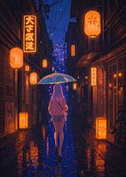 Anime Mädchen Straße Tokio Japan