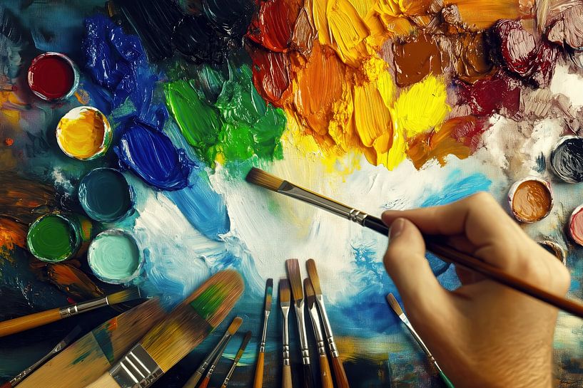 Artist's hand by Frank Heinz