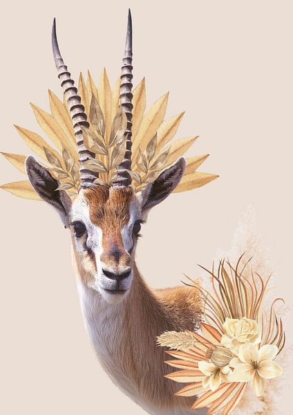 Gazelle in Beigetönen von Postergirls