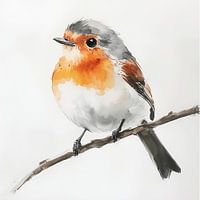 Robin acrylique artistique blanc
