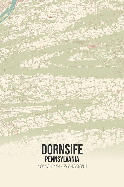Alte Karte von Dornsife (Pennsylvania), USA. von Ortsdrucke