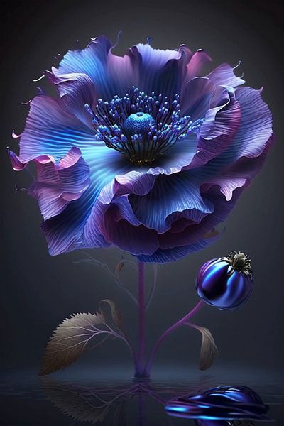 Purple blue flower by haroulita