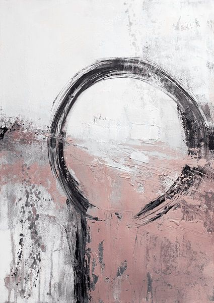 pink white black abstract by Ela Szczepaniak