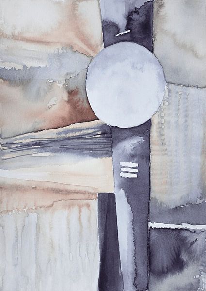 Violet and Beige Harmony – Set of 2 Abstract Watercolor Prints by Ela Szczepaniak by Ela Szczepaniak