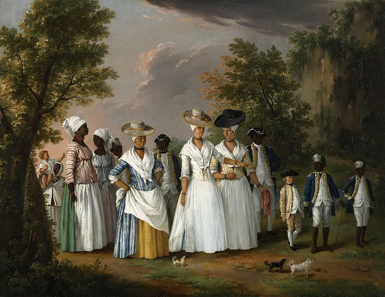 Agostino Brunias. Free dark women with children and servants by 1000 Schilderijen