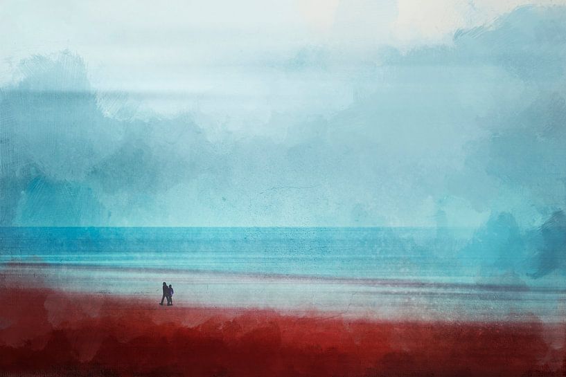 Strandwanderung - Fotomalerei von Dirk Wüstenhagen