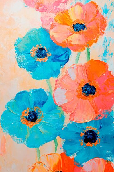 Peinture florale colorée de style aquarelle par Poster Art Shop