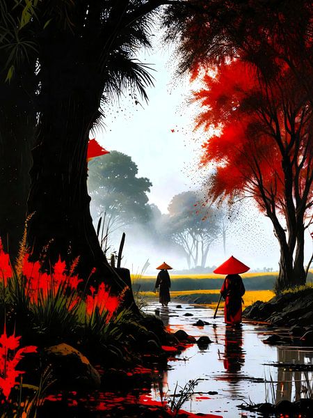 Passage silencieux : ruisseau automnal au Vietnam par A.D. Digital ART